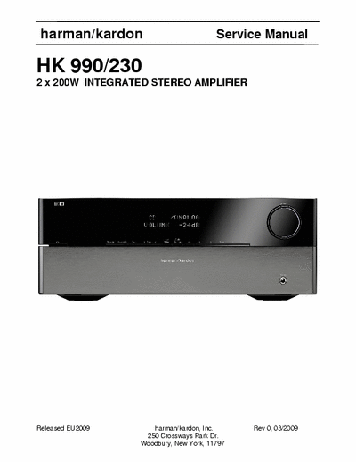 HARMAN-KARDON HK990 S.M.